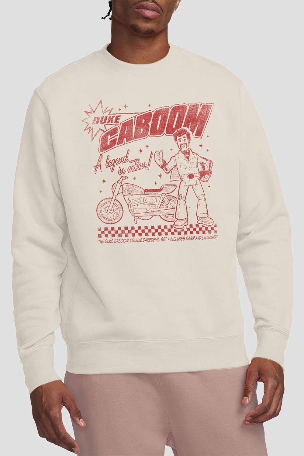 Disney Toy Story Duke Caboom Retro Sweatshirt, Natural In Beige Disney Toy Story Duke Caboom Retro Sweatshirt, Natural In Beige