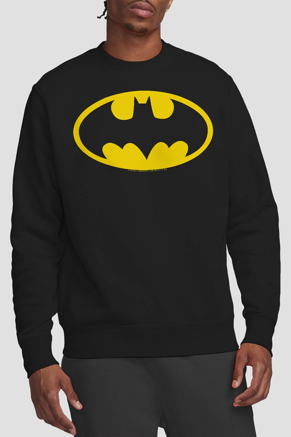 Dc Comics Batman Logo Sweatshirt, Black Dc Comics Batman Logo Sweatshirt, Black