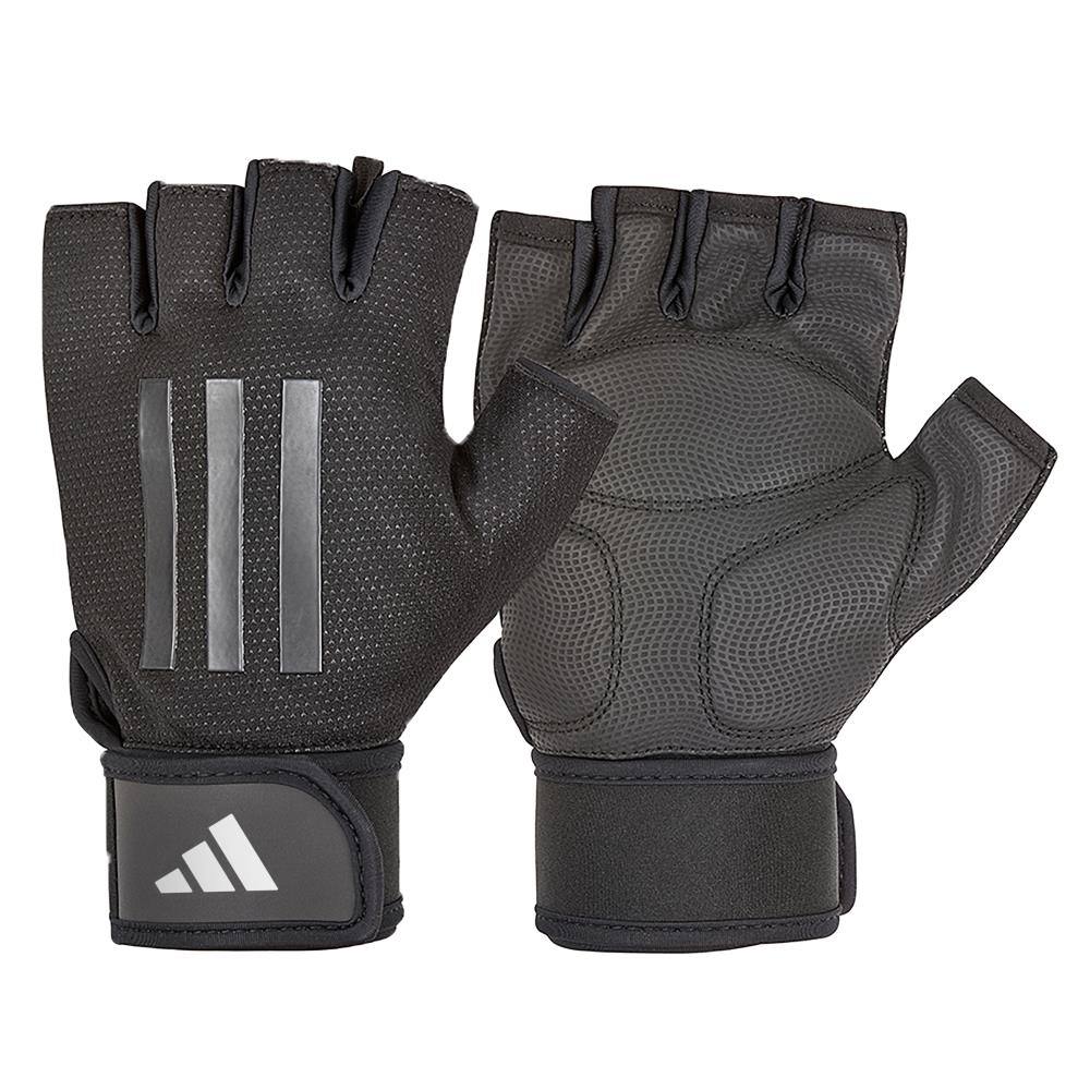 Adidas Half Finger Weight Lifting Gym Gloves In Grey