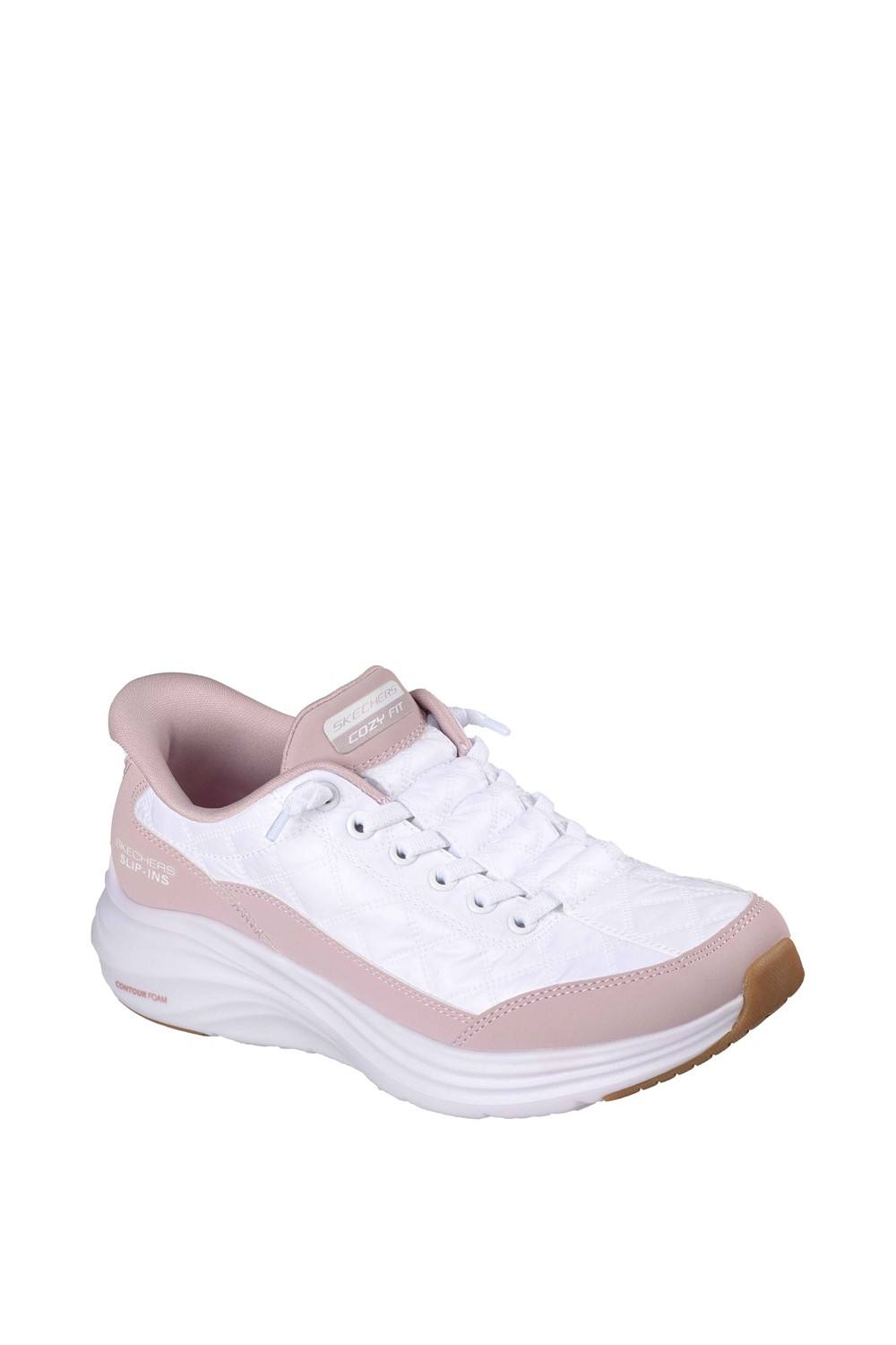 Skechers Contour Foam Cozy Fit Trainer In White Skechers Contour Foam Cozy Fit Trainer In White