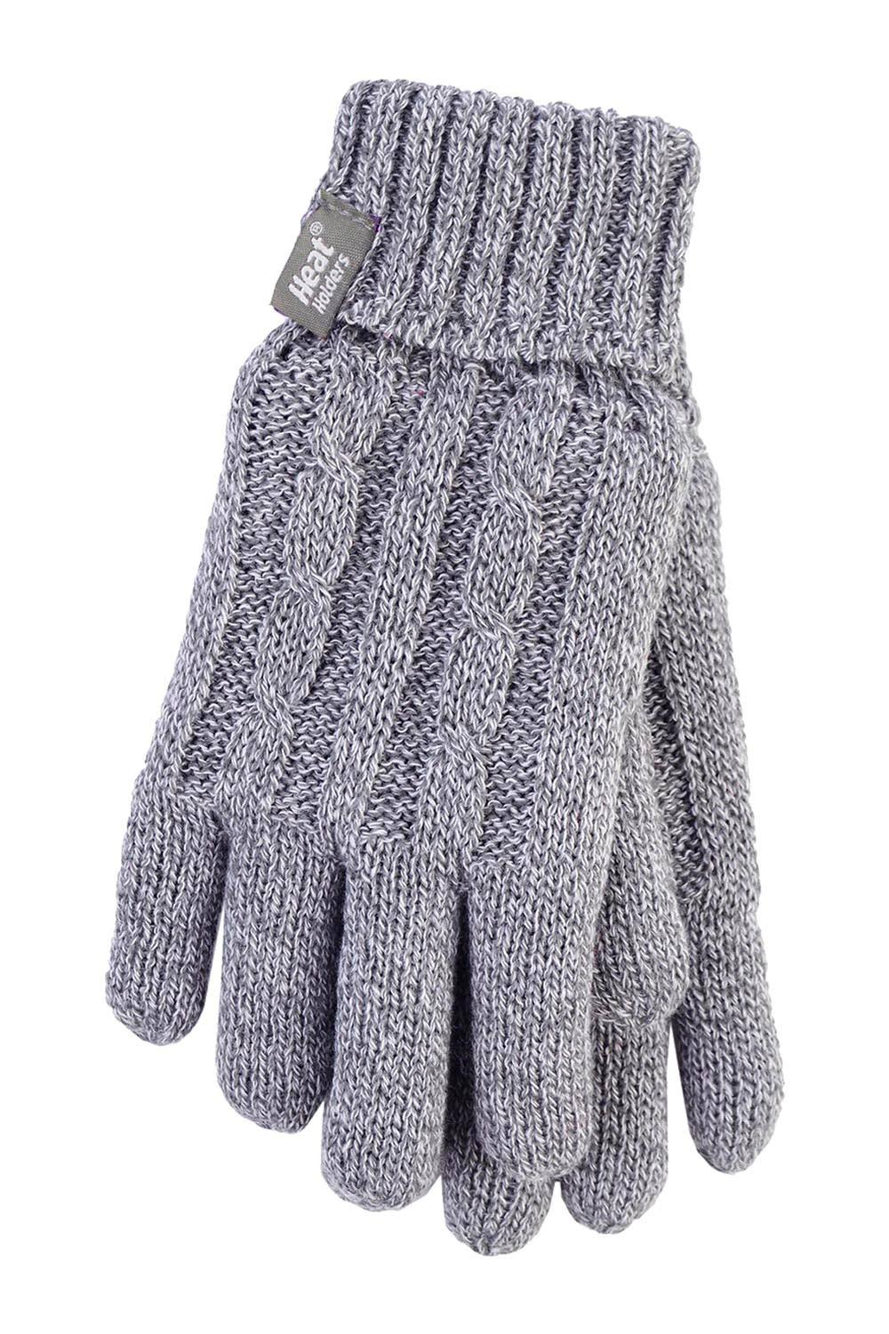 Heat Holders Cable Knit . Tog Fleece Lined Thermal Winter Gloves In Grey Heat Holders Cable Knit . Tog Fleece Lined Thermal Winter Gloves In Grey