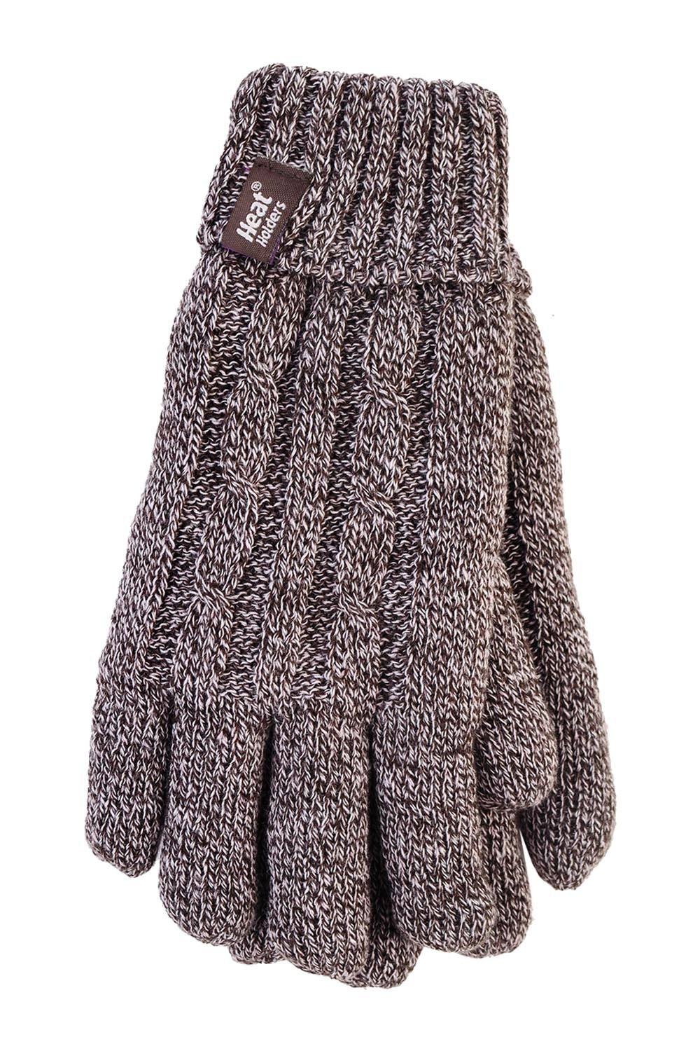 Heat Holders Cable Knit . Tog Fleece Lined Thermal Winter Gloves In Brown Heat Holders Cable Knit . Tog Fleece Lined Thermal Winter Gloves In Brown