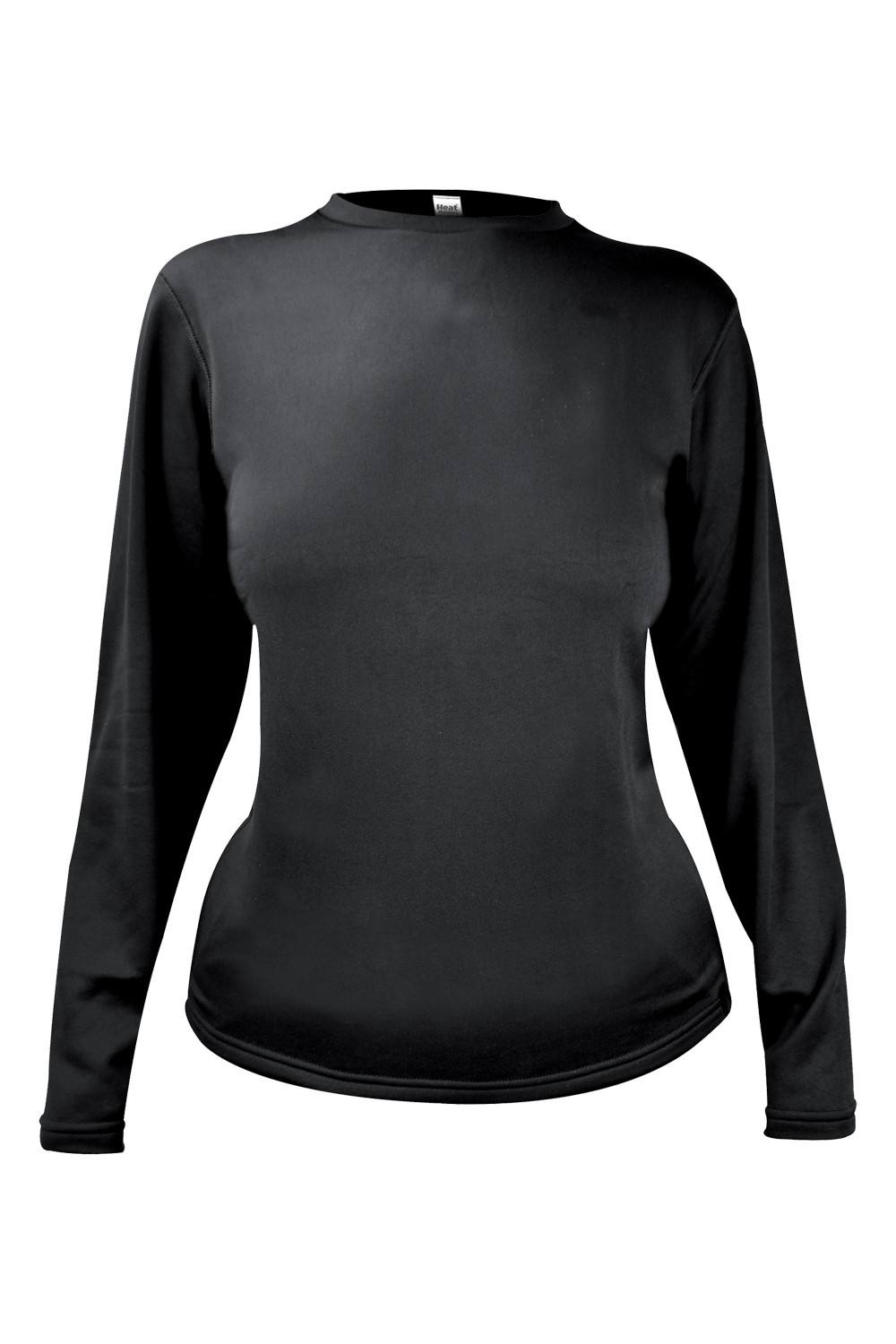Heat Holders Fleece Lined Base Layer Thermal Long Sleeve Top In True Black Heat Holders Fleece Lined Base Layer Thermal Long Sleeve Top In True Black