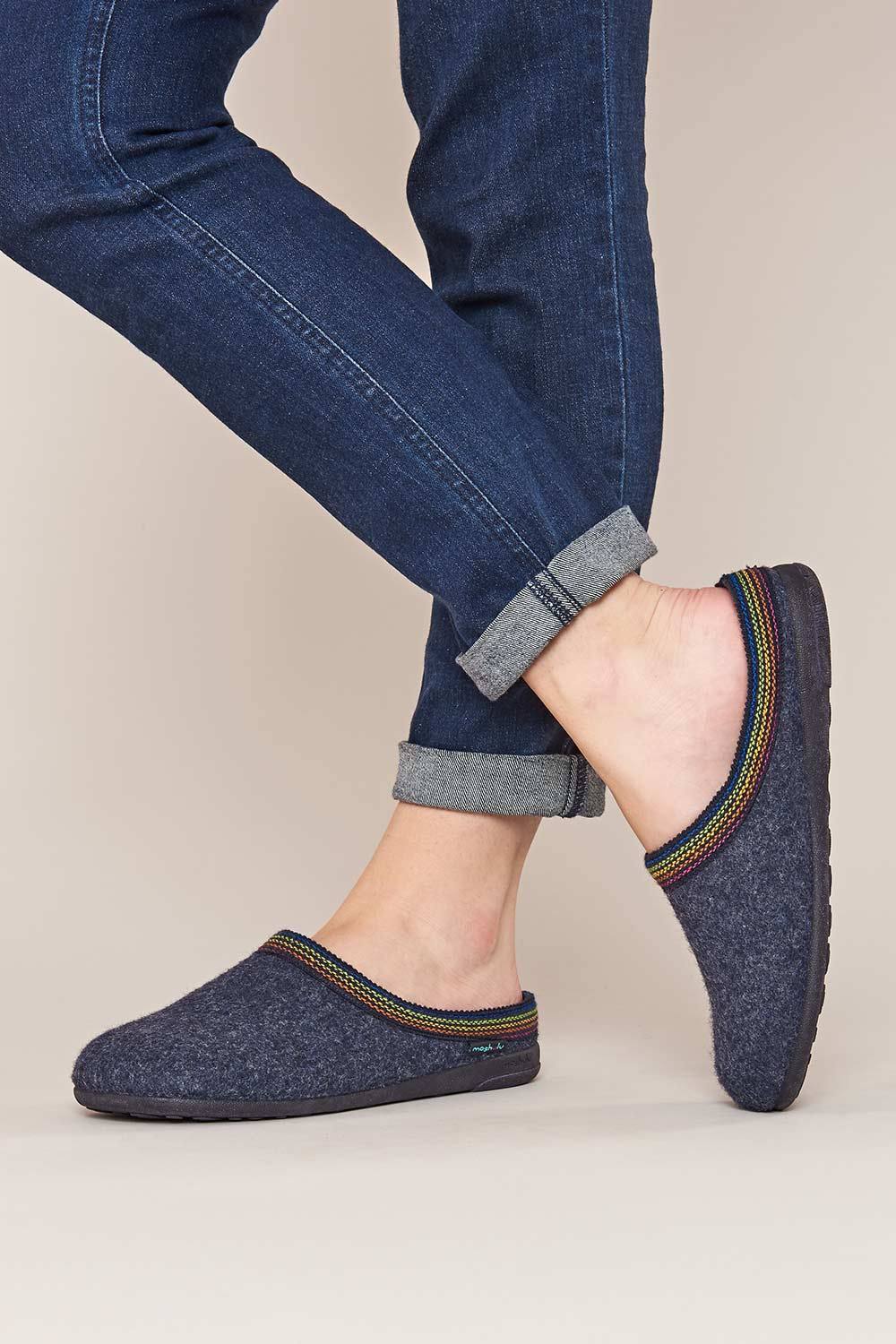 Moshulu ‘mirissa’ Mule Slippers In Indigo Moshulu ‘mirissa’ Mule Slippers In Indigo