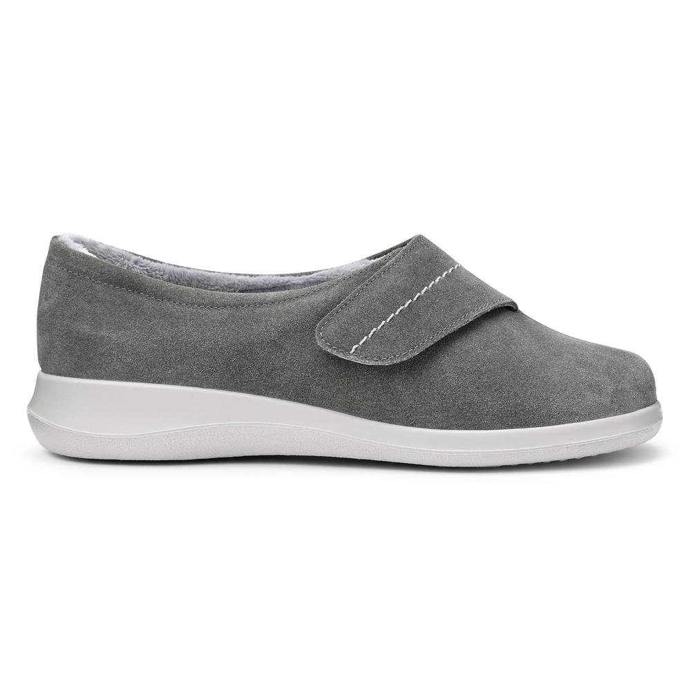 Hotter Wide Fit ‘wrap’ Slippers In Dark Grey Hotter Wide Fit ‘wrap’ Slippers In Dark Grey
