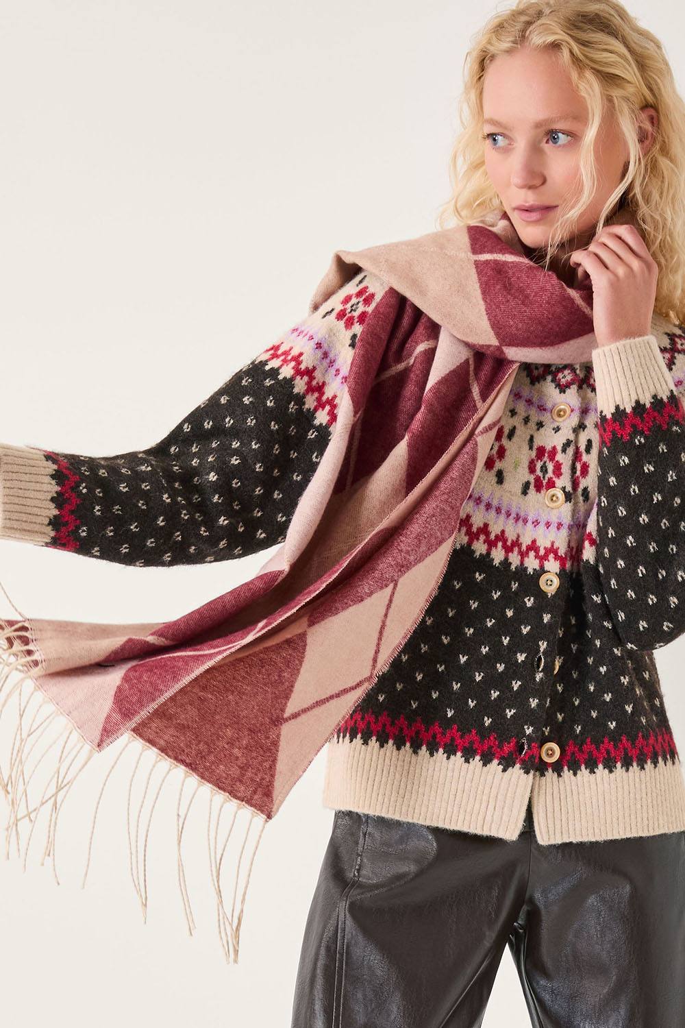 Monsoon Feliz Fair Isle Cardigan Brown In Chocolate Monsoon Feliz Fair Isle Cardigan Brown In Chocolate