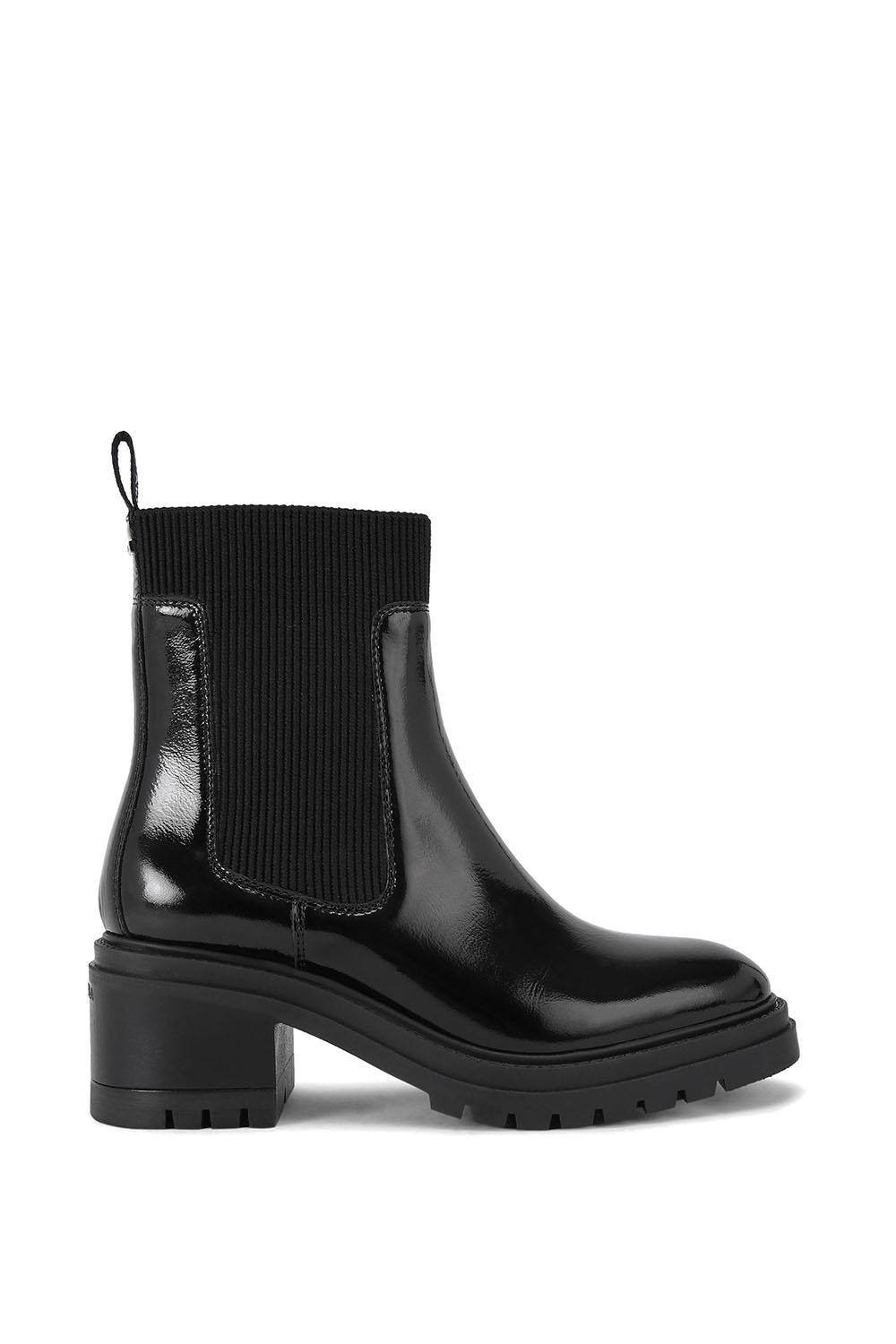 Carvela ‘champion’ Leather Patent Boots In Black Carvela ‘champion’ Leather Patent Boots In Black
