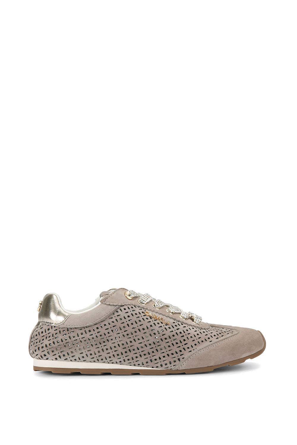 Carvela ‘tivoli Laser Sneaker’ Trainers In Taupe Carvela ‘tivoli Laser Sneaker’ Trainers In Taupe