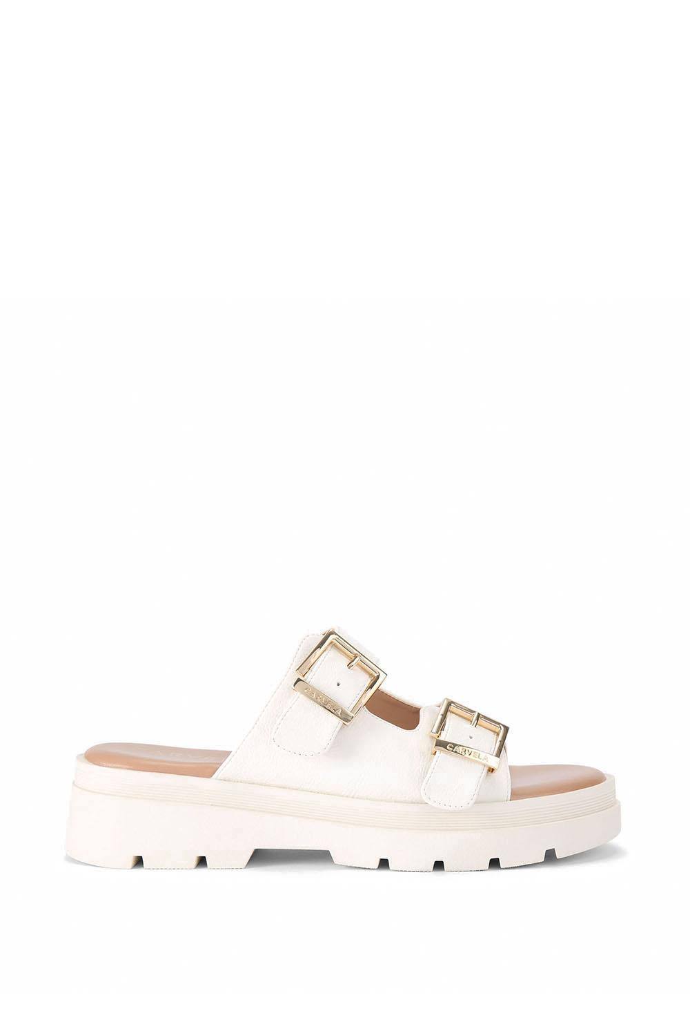 Carvela ‘bormio Buckle’ Sandals In White Carvela ‘bormio Buckle’ Sandals In White