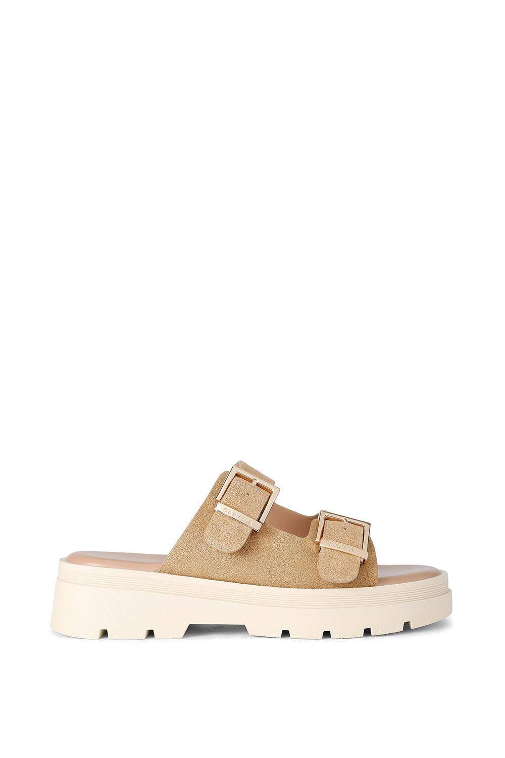Carvela ‘bormio Buckle’ Fabric Sandals In Taupe Carvela ‘bormio Buckle’ Fabric Sandals In Taupe