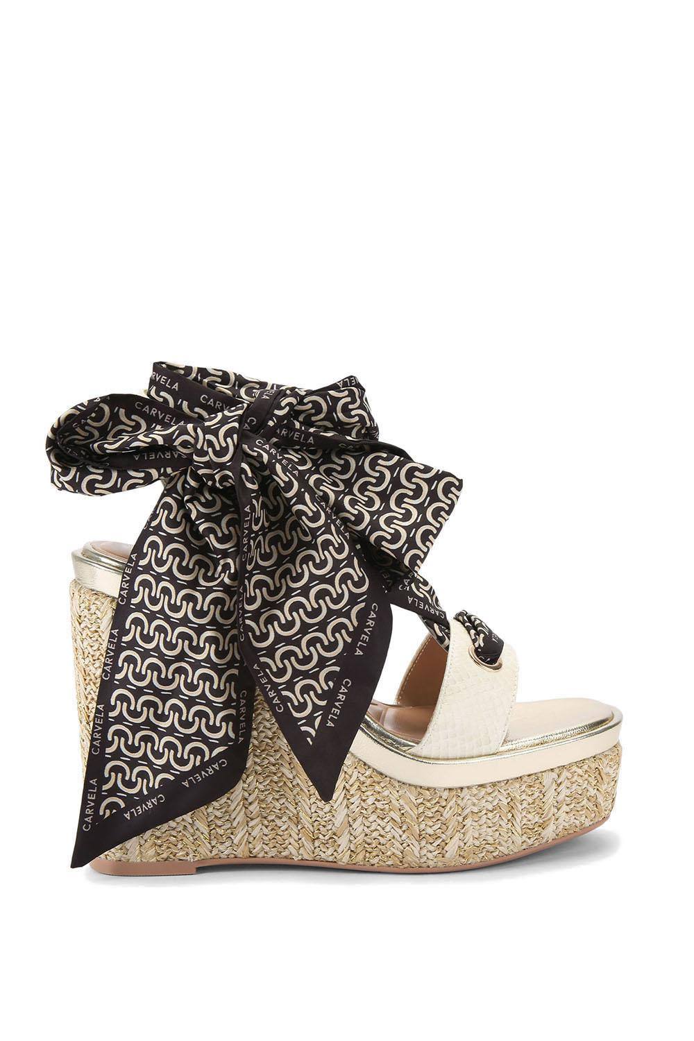 Carvela ‘sorrento Scarf Wedge’ Sandals In Cream Carvela ‘sorrento Scarf Wedge’ Sandals In Cream