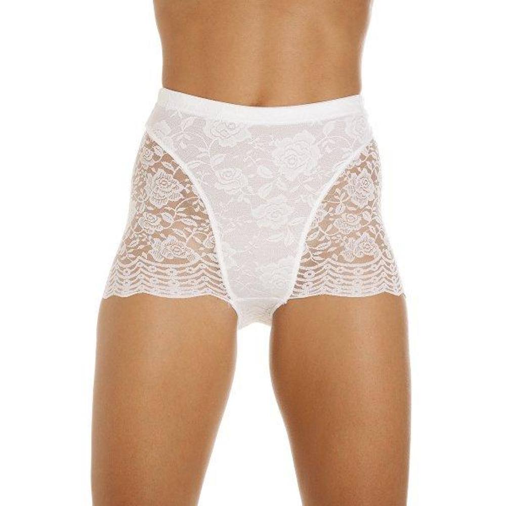 Camille Two Pack Floral Lace Control Boxer Shorts In White Camille Two Pack Floral Lace Control Boxer Shorts In White