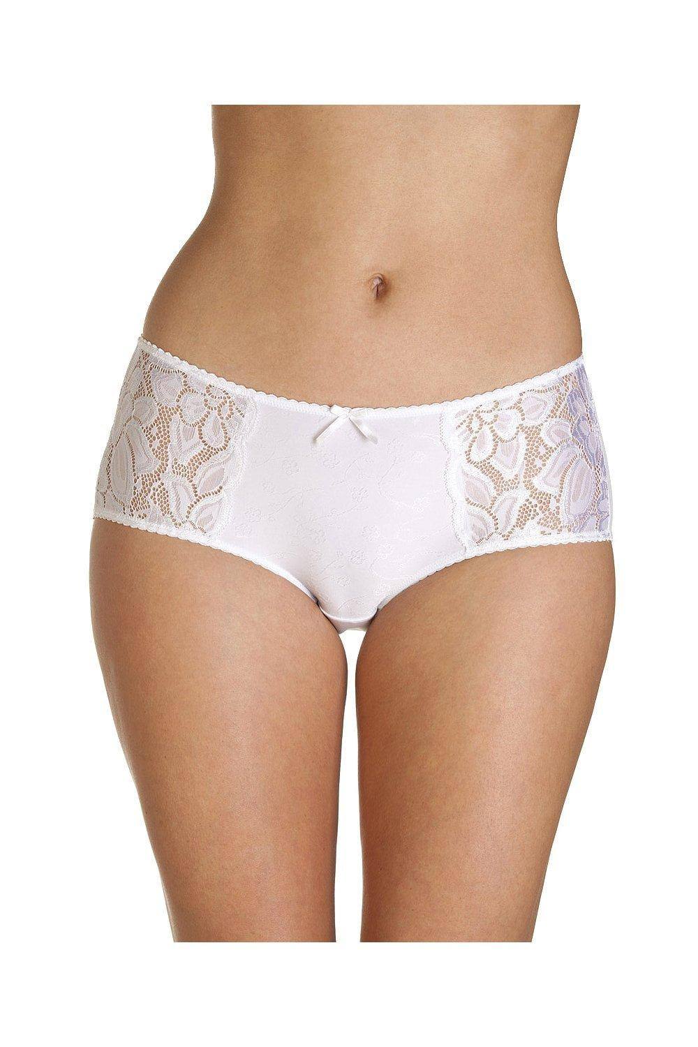 Camille Lace Panel Jacquard Pack Boxer Shorts In White Camille Lace Panel Jacquard Pack Boxer Shorts In White