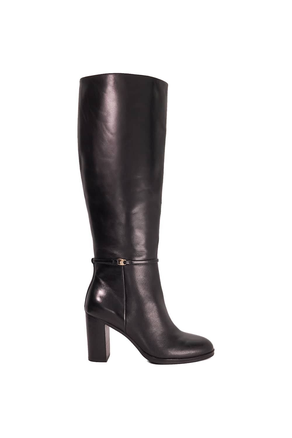 Dune London ‘starlling’ Leather Knee High Boots In Black Dune London ‘starlling’ Leather Knee High Boots In Black