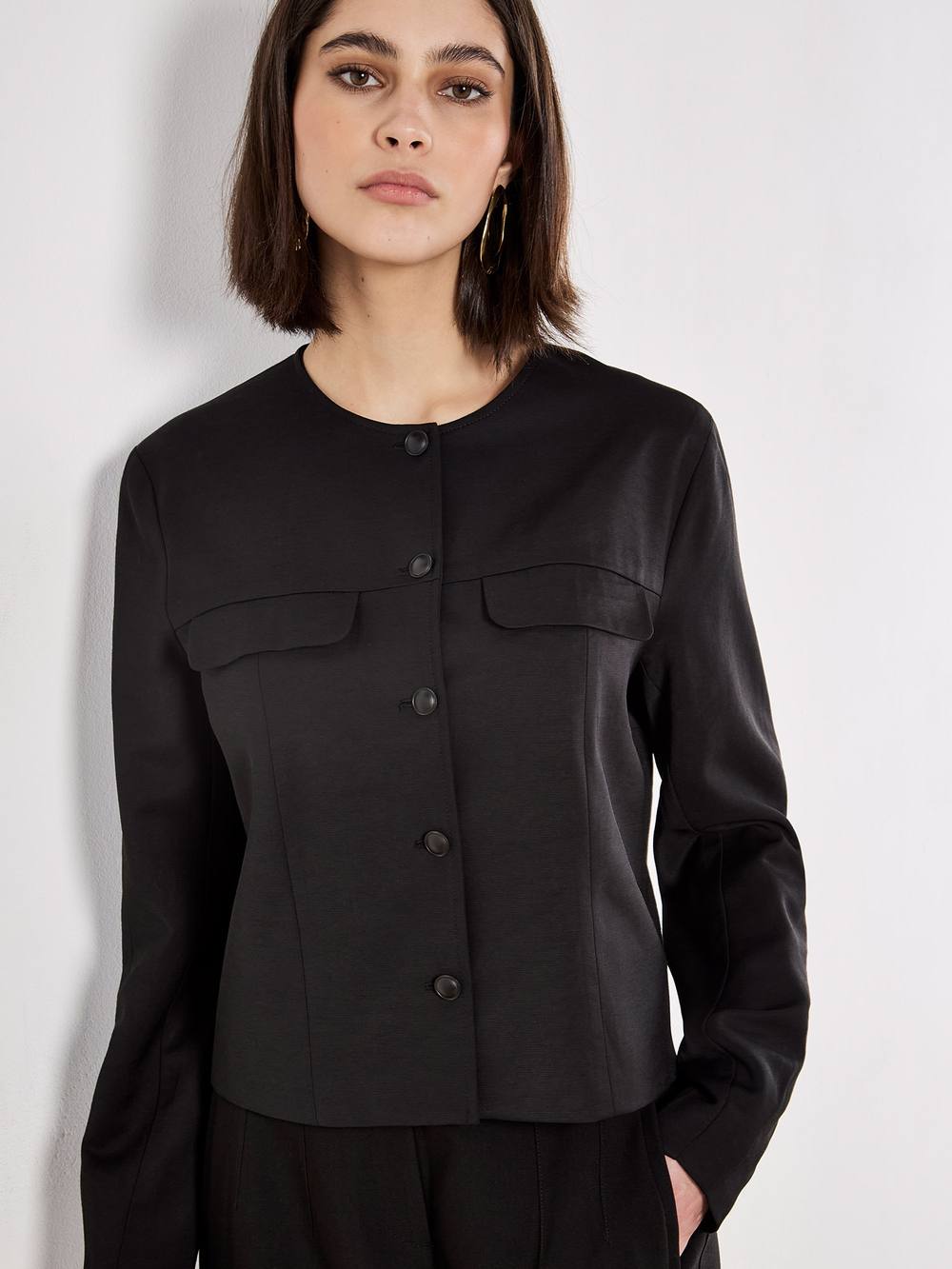 Apricot Tailored Lightweight Jacket In Black Apricot Tailored Lightweight Jacket In Black