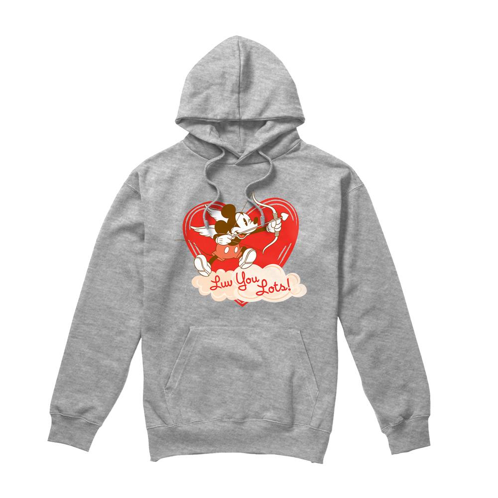 Mickey Mouse Vintage Valentine’s Day Luv You Lots Mens Hoodie Light Grey Mickey Mouse Vintage Valentine’s Day Luv You Lots Mens Hoodie Light Grey