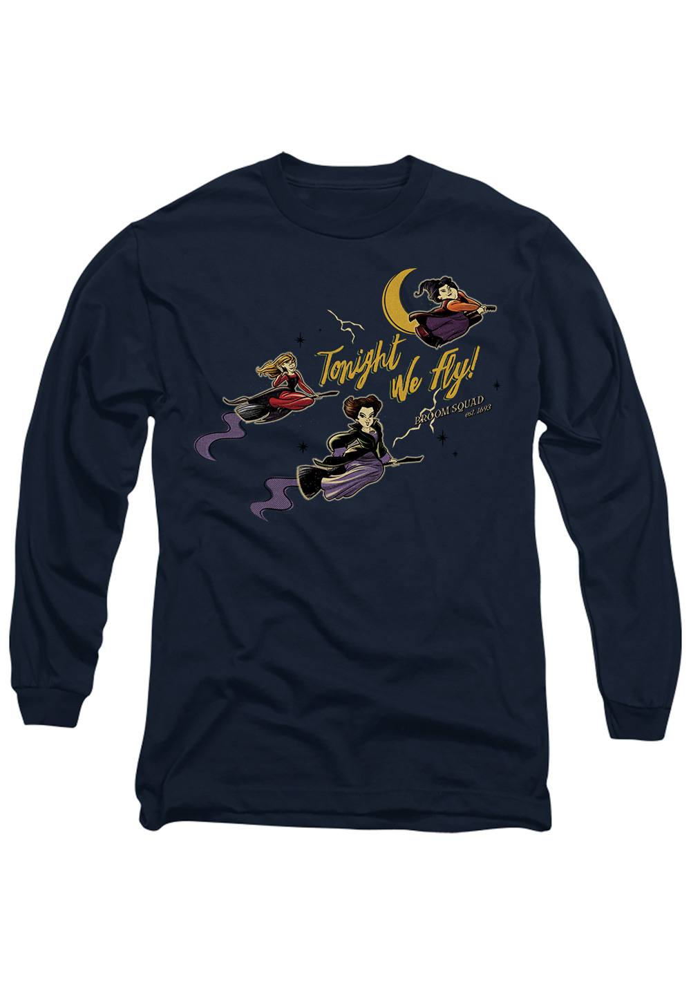 Disney Hocus Pocus Sanderson Sisters Tonight We Fly Long Sleeve Shirt, Navy Disney Hocus Pocus Sanderson Sisters Tonight We Fly Long Sleeve Shirt, Navy