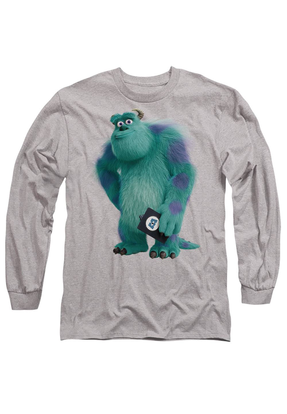 Disney Monsters At Work James P. Sullivan, Aka Sulley Long Sleeve Shirt, Athletic Heather In Light Grey Disney Monsters At Work James P. Sullivan, Aka Sulley Long Sleeve Shirt, Athletic Heather In Light Grey