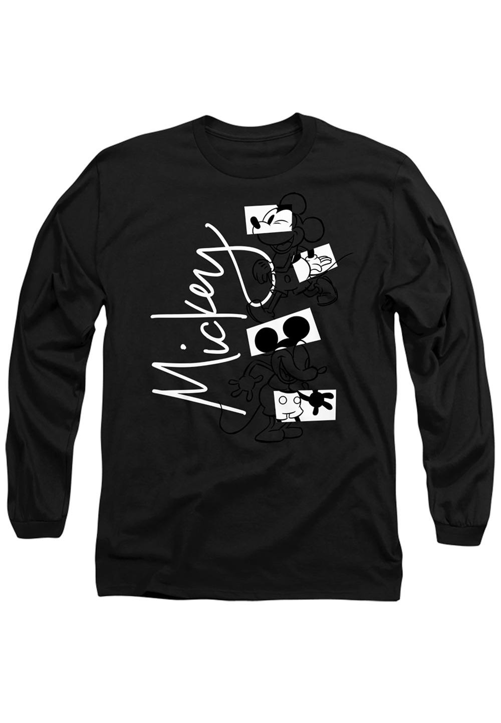 Disney Mickey Mouse Geometric Shapes Long Sleeve Shirt, Black Disney Mickey Mouse Geometric Shapes Long Sleeve Shirt, Black