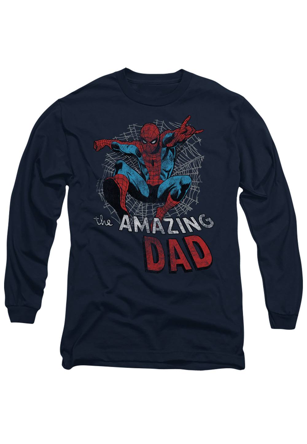 Marvel Spiderman Father’s Day Spider Dad Long Sleeve Shirt, Navy Marvel Spiderman Father’s Day Spider Dad Long Sleeve Shirt, Navy