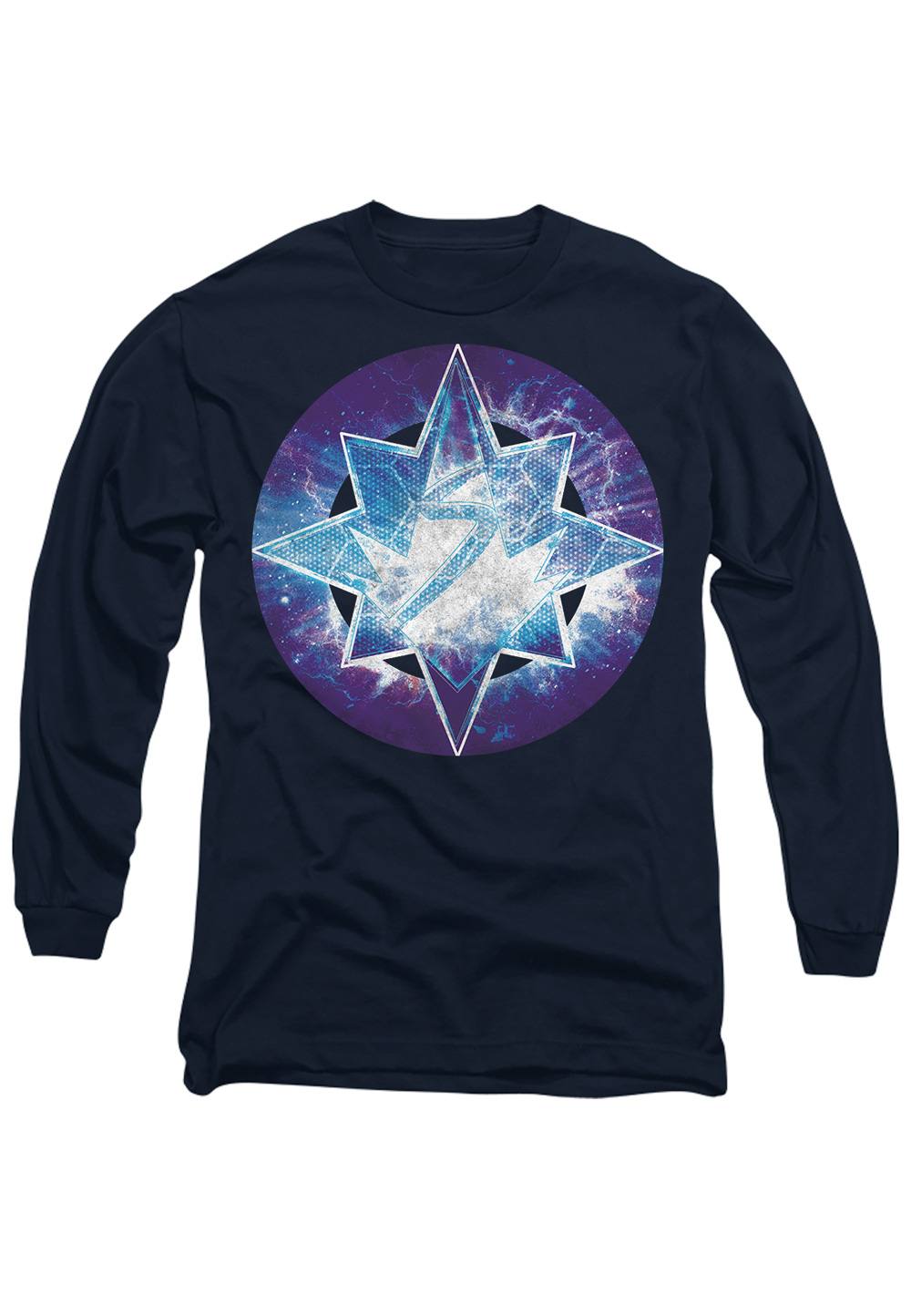 Marvel The S Galaxy Logo Long Sleeve Shirt, Navy Marvel The S Galaxy Logo Long Sleeve Shirt, Navy