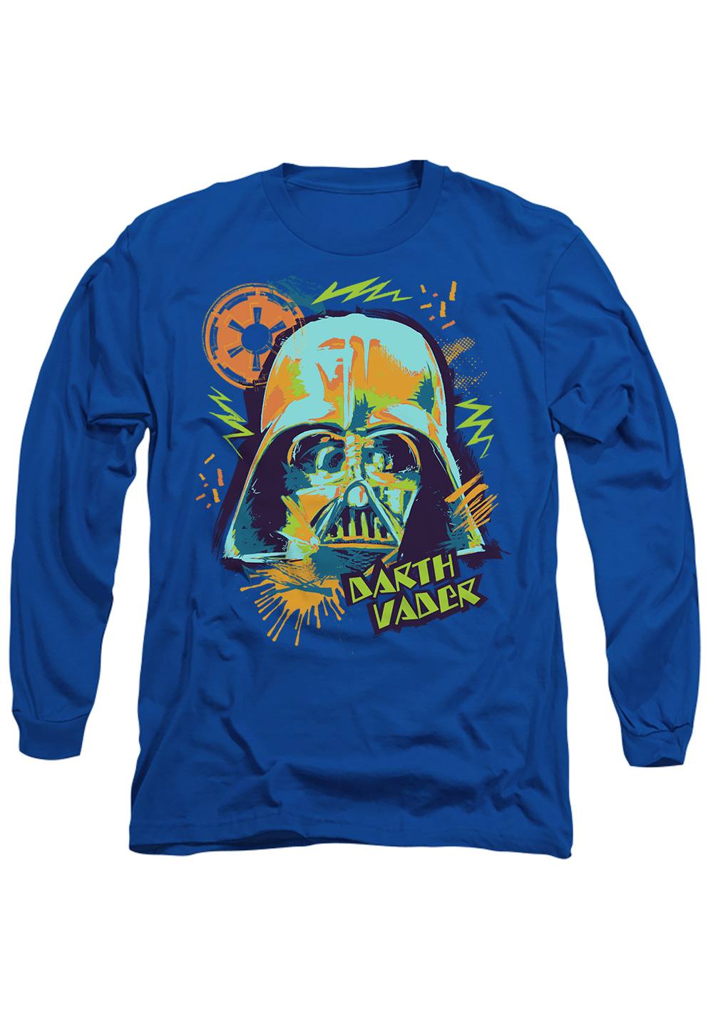Star Wars S Vader Long Sleeve Shirt, Royal Star Wars S Vader Long Sleeve Shirt, Royal
