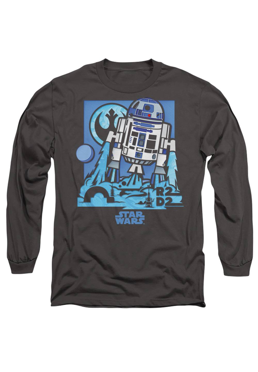 Star Wars Papercut RD Long Sleeve Shirt, Charcoal Star Wars Papercut RD Long Sleeve Shirt, Charcoal