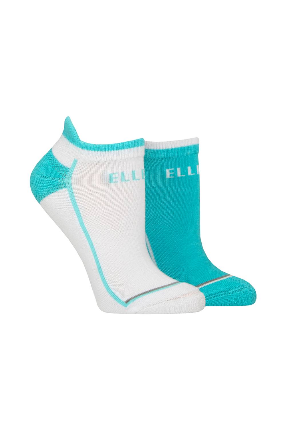 Elle Pair Sports Cotton Cushioned Trainer Socks In Aqua Elle Pair Sports Cotton Cushioned Trainer Socks In Aqua