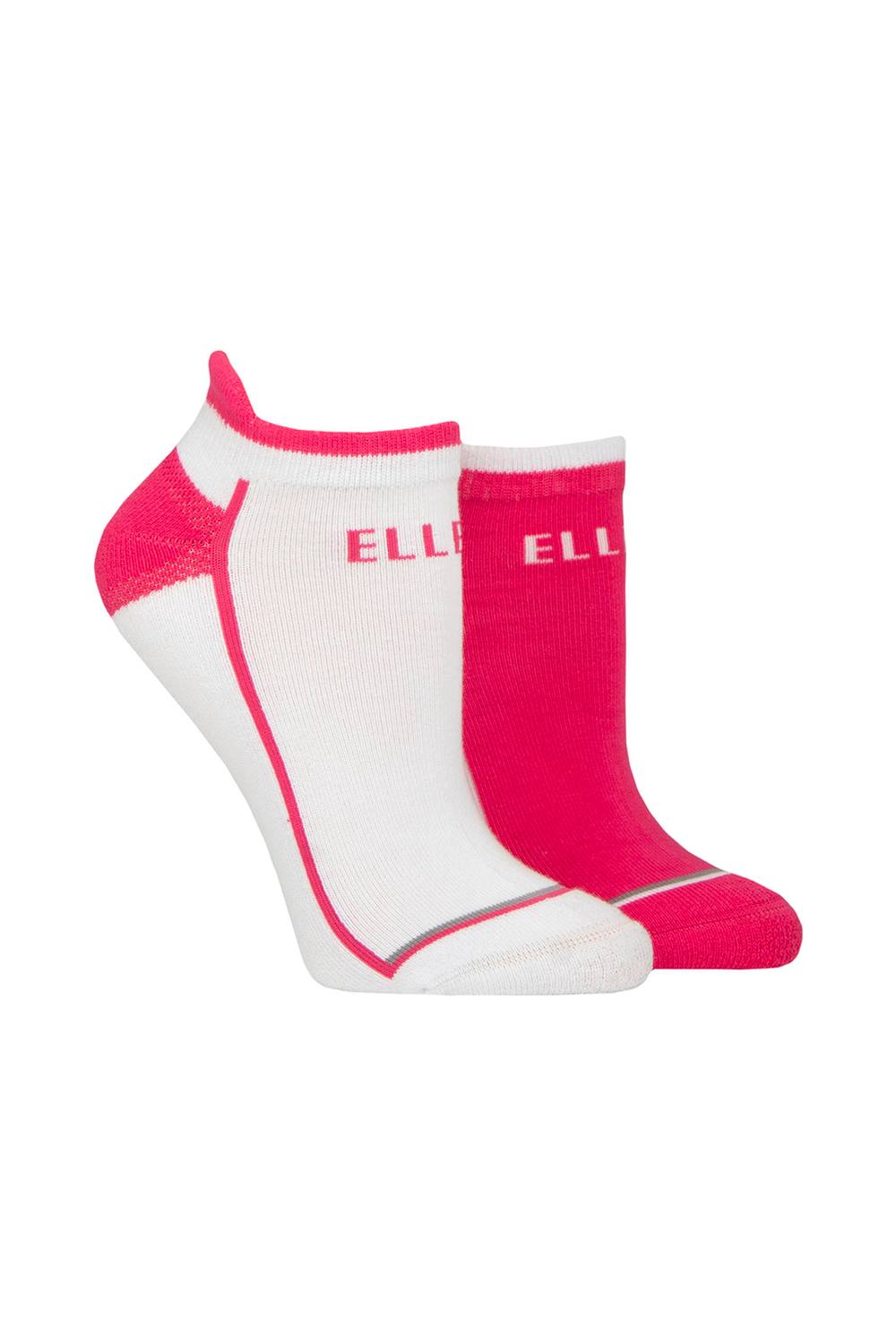 Elle Pair Sports Cotton Cushioned Trainer Socks In Bright Pink Elle Pair Sports Cotton Cushioned Trainer Socks In Bright Pink