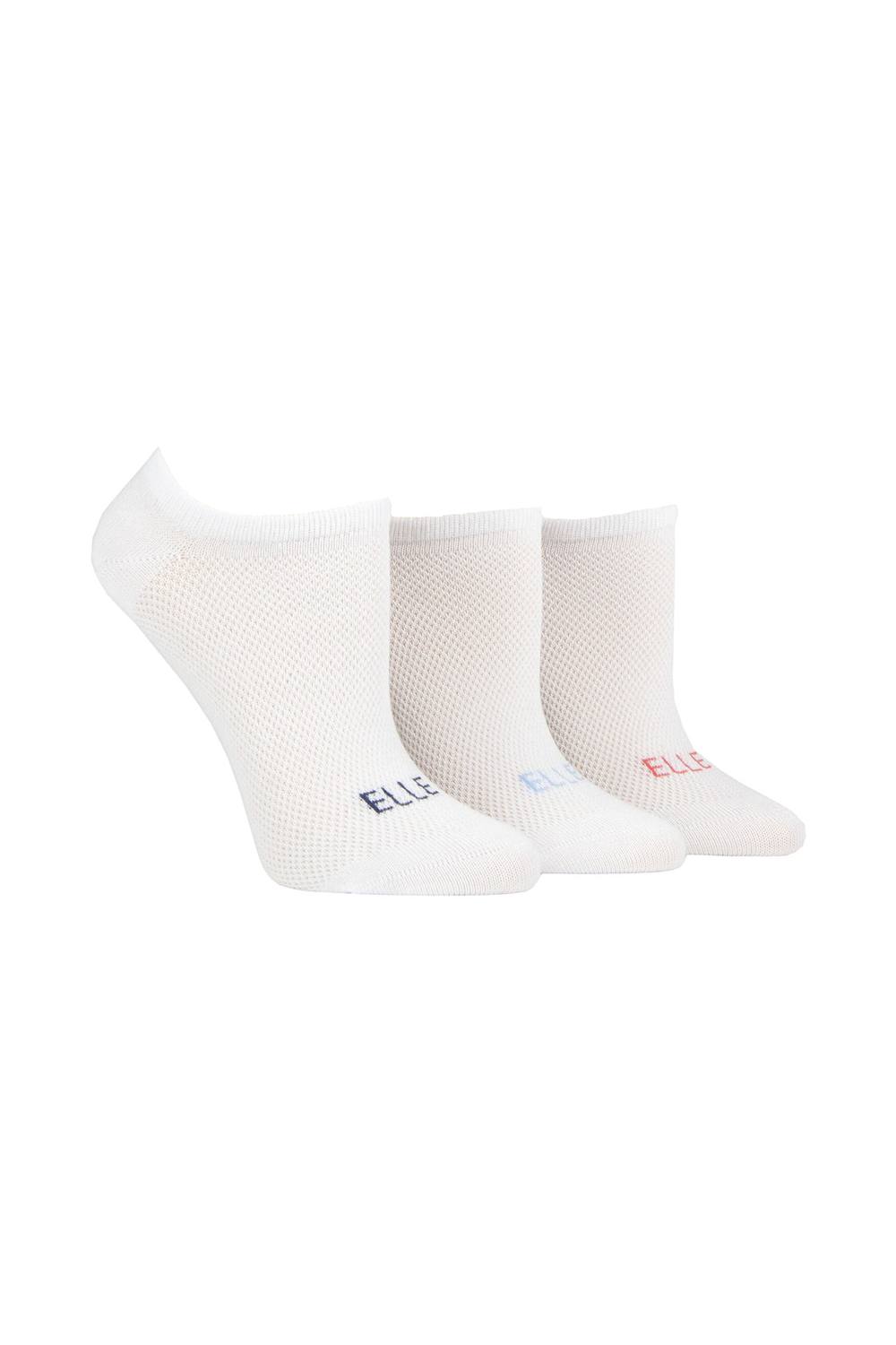 Elle Pair Sport Mesh Bamboo No Show Socks In White Elle Pair Sport Mesh Bamboo No Show Socks In White