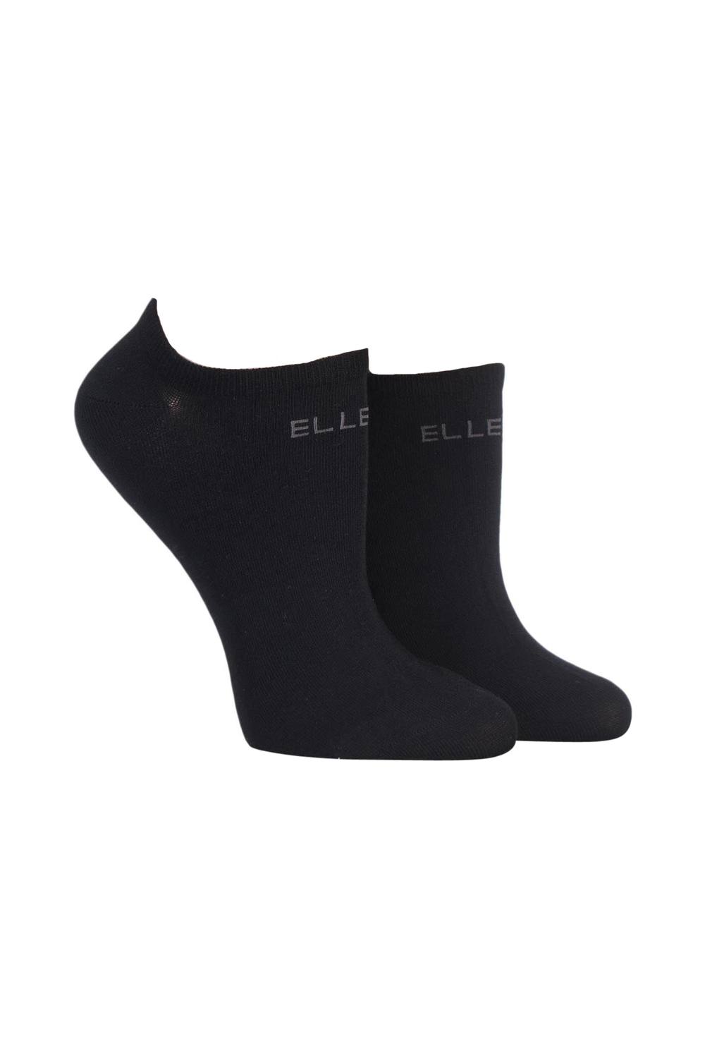Elle Pair Plain, Patterned And Striped Bamboo No Show Socks In Black Elle Pair Plain, Patterned And Striped Bamboo No Show Socks In Black