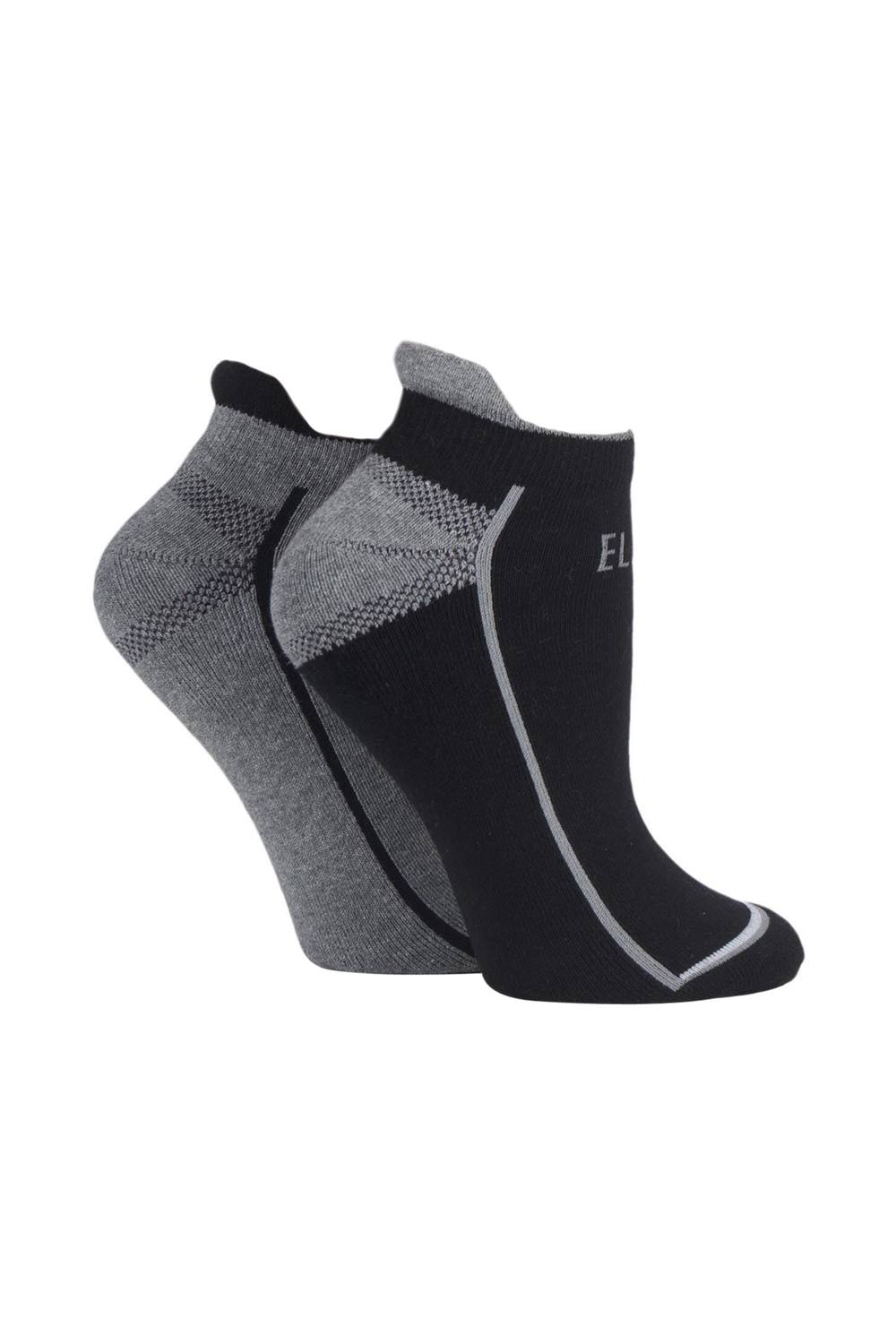 Elle Pair Sports Cotton Cushioned Trainer Socks In Black Elle Pair Sports Cotton Cushioned Trainer Socks In Black