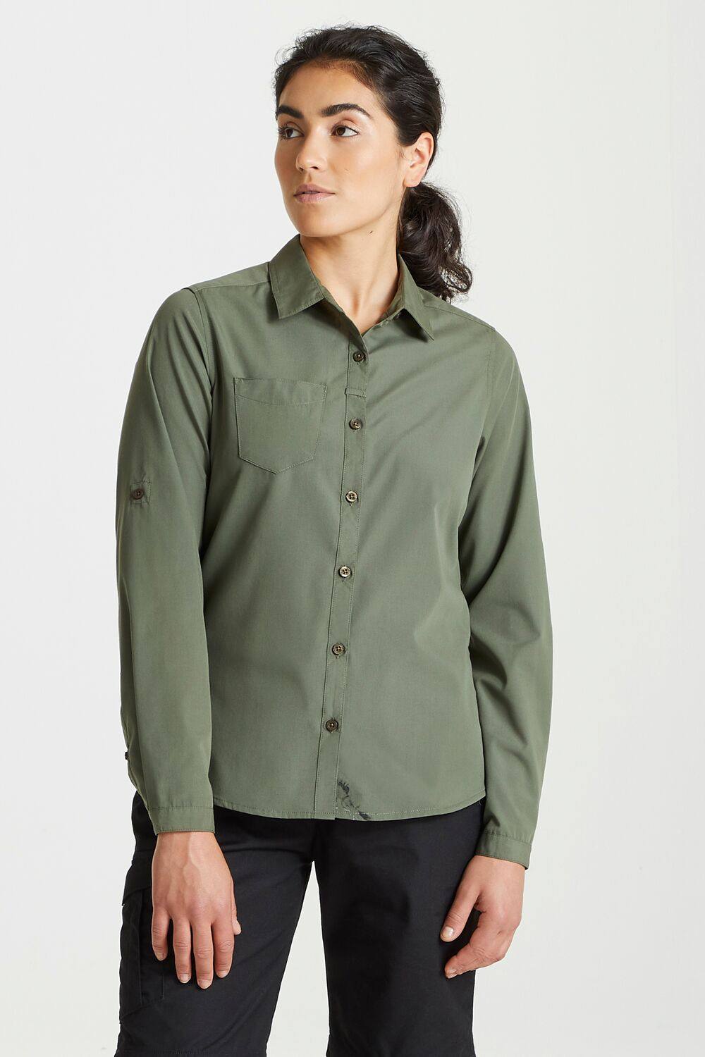 Craghoppers ‘expert Kiwi’ Long Sleeved Shirt In Green Craghoppers ‘expert Kiwi’ Long Sleeved Shirt In Green