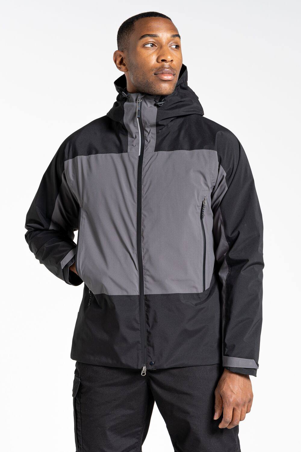Craghoppers Expert Active Hooded Waterproof Jacket In Grey Craghoppers Expert Active Hooded Waterproof Jacket In Grey