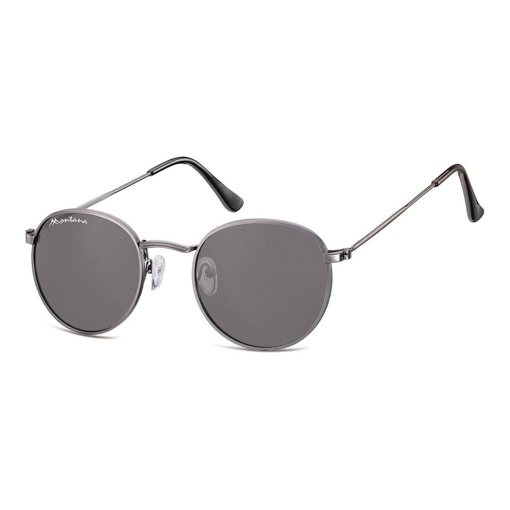 montana Unisex Round Gunmetal Smoke S Sunglasses in Grey montana Unisex Round Gunmetal Smoke S Sunglasses in Grey