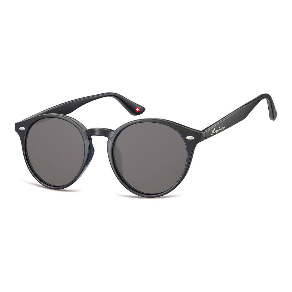 montana Unisex Round Black Grey S Sunglasses montana Unisex Round Black Grey S Sunglasses