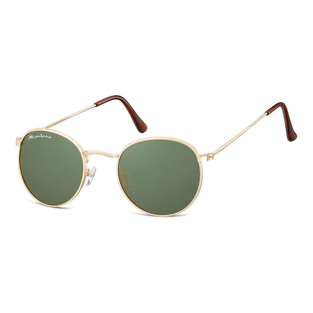 montana Unisex Round Gold Green S Sunglasses montana Unisex Round Gold Green S Sunglasses