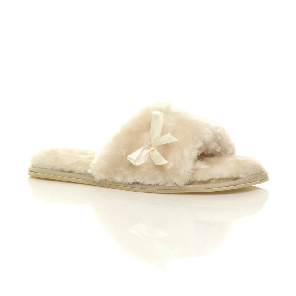 Ajvani Peep Toe Sandals Slippers In Beige Ajvani Peep Toe Sandals Slippers In Beige