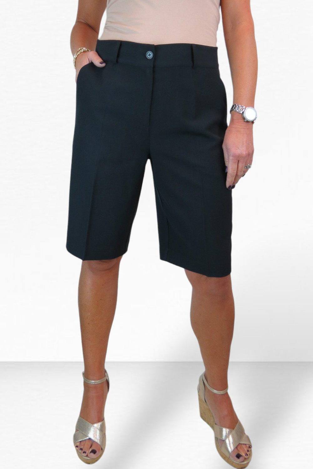 Paulo Due Smart Pleated Tailored Shorts In Black Paulo Due Smart Pleated Tailored Shorts In Black