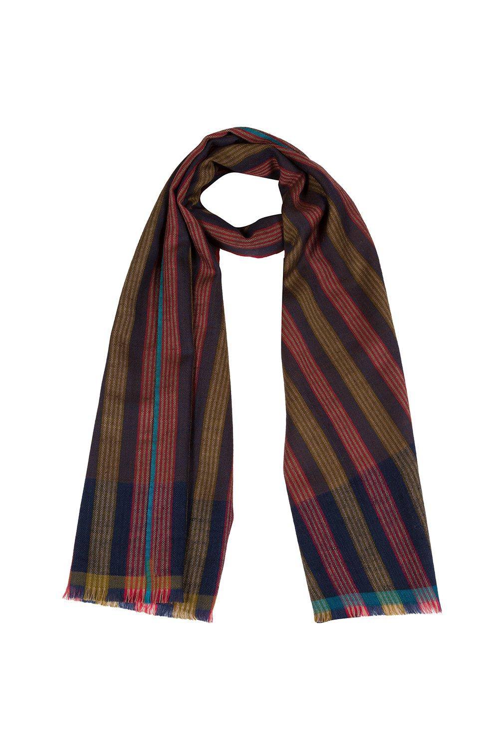 Pure Luxuries London ‘ratio’ Cashmere & Merino Wool Scarf In Dark Blue Pure Luxuries London ‘ratio’ Cashmere & Merino Wool Scarf In Dark Blue
