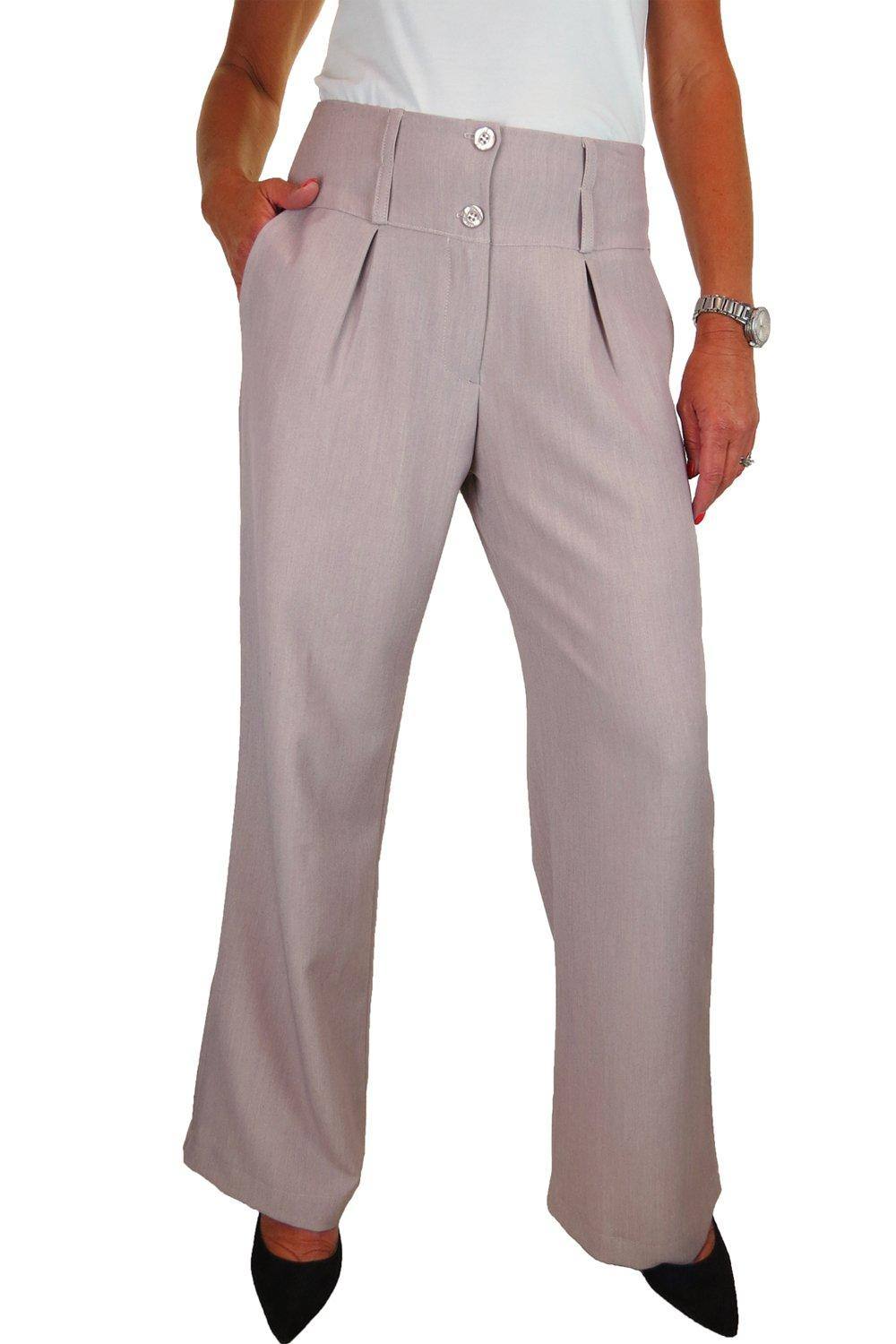 Paulo Due Straight Leg Wide Waistband Trousers In Light Sand Paulo Due Straight Leg Wide Waistband Trousers In Light Sand
