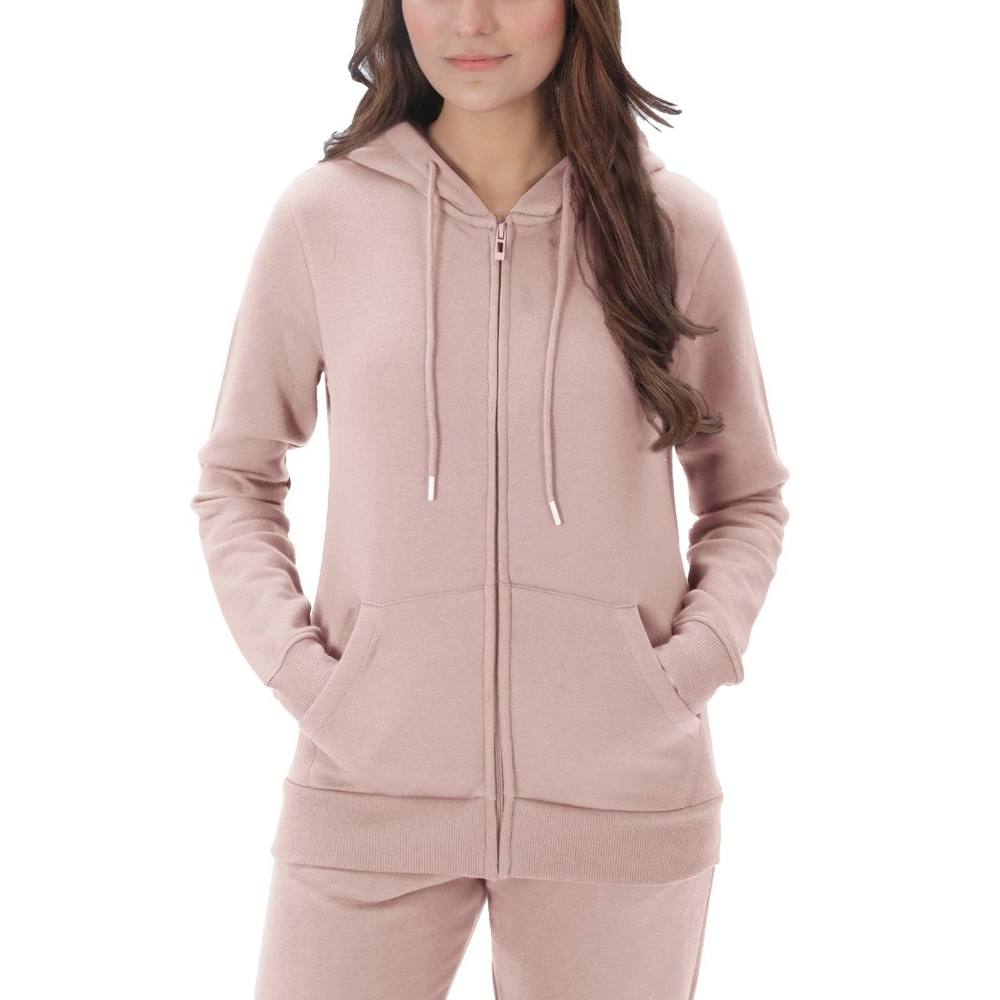 Smart Living Sleek & Versatile Polycotton Plain Zip-Up Hoodie In Pink Smart Living Sleek & Versatile Polycotton Plain Zip-Up Hoodie In Pink