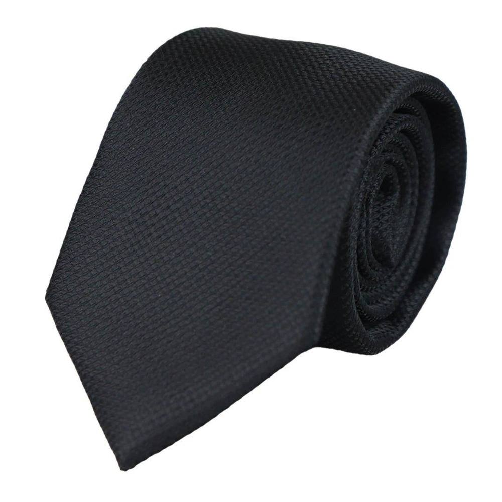 Paul Andrew Unisex Satin Silk Textured Tie Pocket Square Cuff Links in Black Paul Andrew Unisex Satin Silk Textured Tie Pocket Square Cuff Links in Black