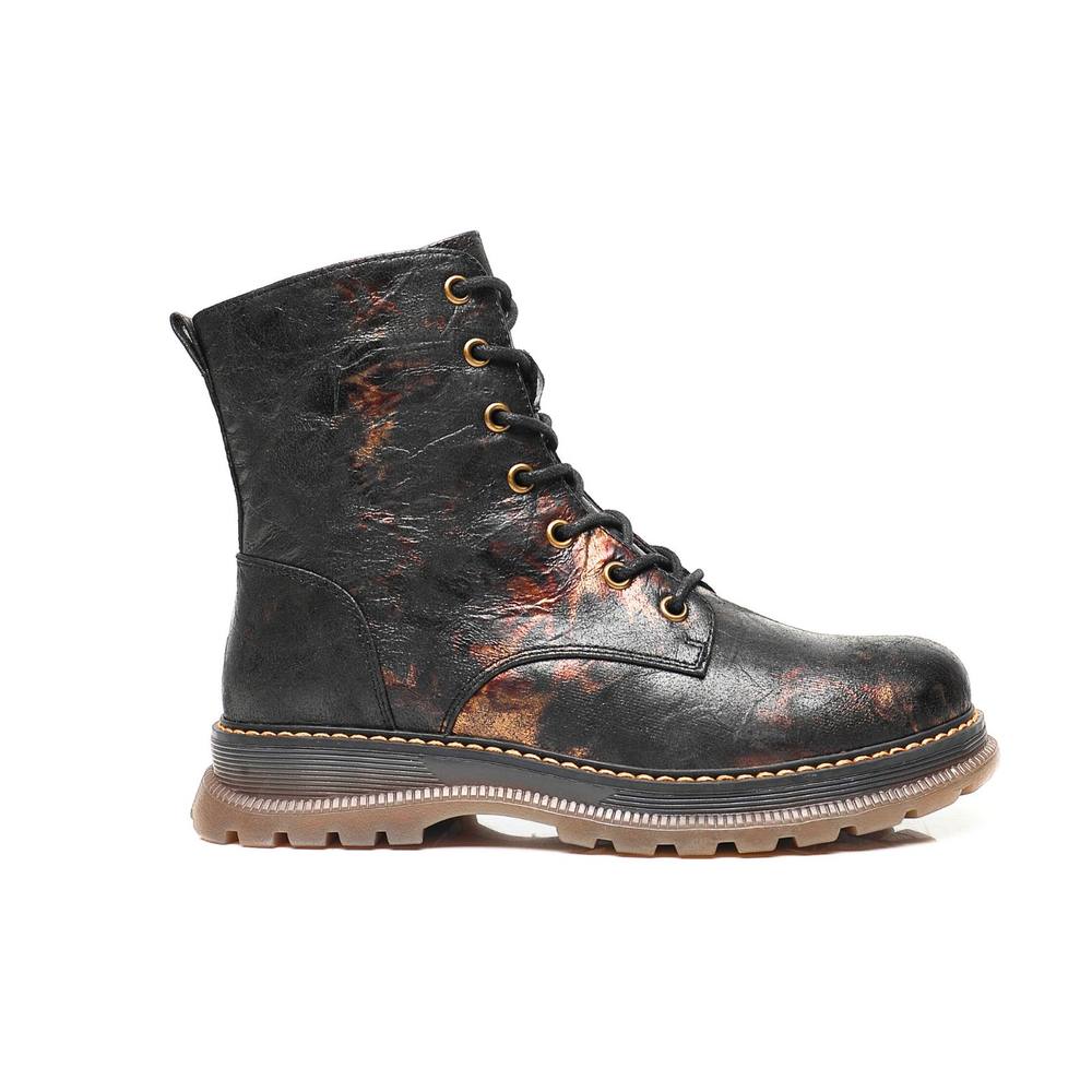 Ivachy Combat Boots- Chunky – Lace Up Ankle Boots- Zip Up Closure In Black Ivachy Combat Boots- Chunky – Lace Up Ankle Boots- Zip Up Closure In Black