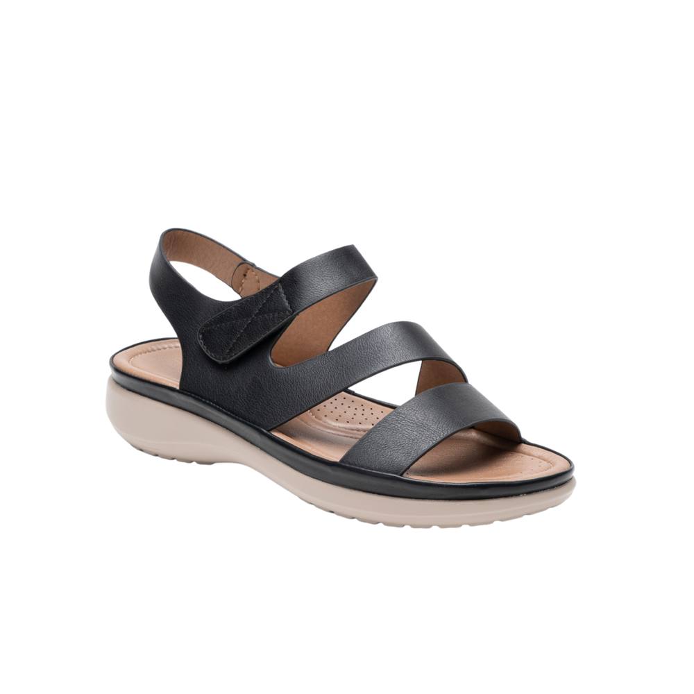 Ivachy Comfortable Faux Leather Sandals-Cushioned And Lightweight In Black Ivachy Comfortable Faux Leather Sandals-Cushioned And Lightweight In Black