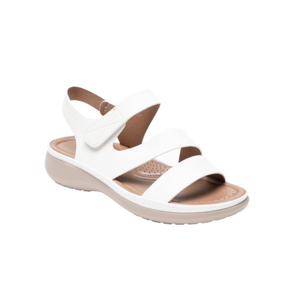 Ivachy Comfortable Faux Leather Sandals-Cushioned And Lightweight In White Ivachy Comfortable Faux Leather Sandals-Cushioned And Lightweight In White