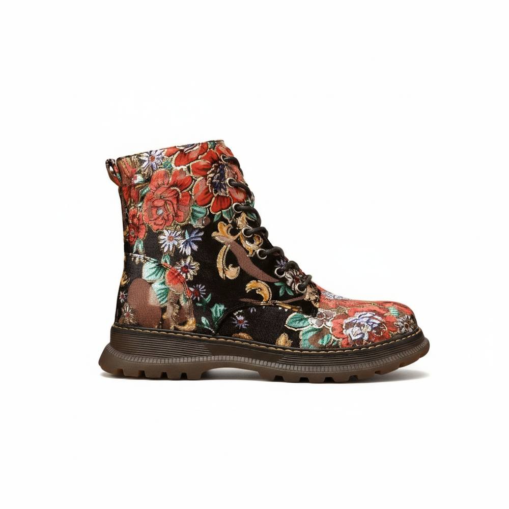 Ivachy Combat Boots- Chunky – Lace Up Ankle Boots- Zip Up Closure Ivachy Combat Boots- Chunky – Lace Up Ankle Boots- Zip Up Closure