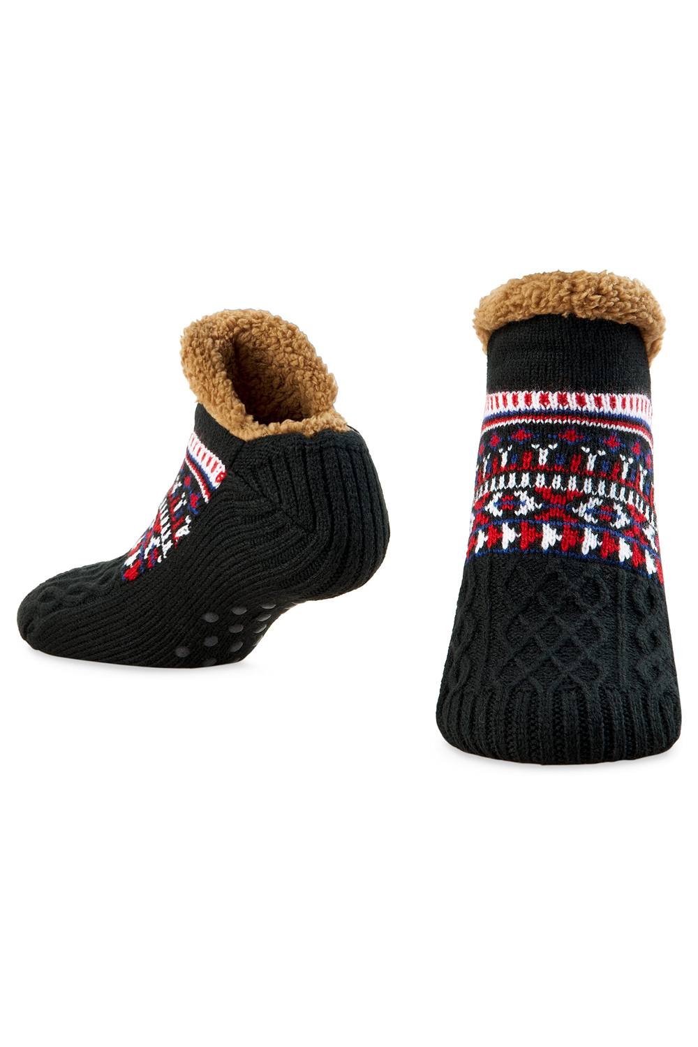 Citycomfort Slipper Fluffy Socks Heat Holding Knitted Wool Sherpa Non Slip In Black Citycomfort Slipper Fluffy Socks Heat Holding Knitted Wool Sherpa Non Slip In Black