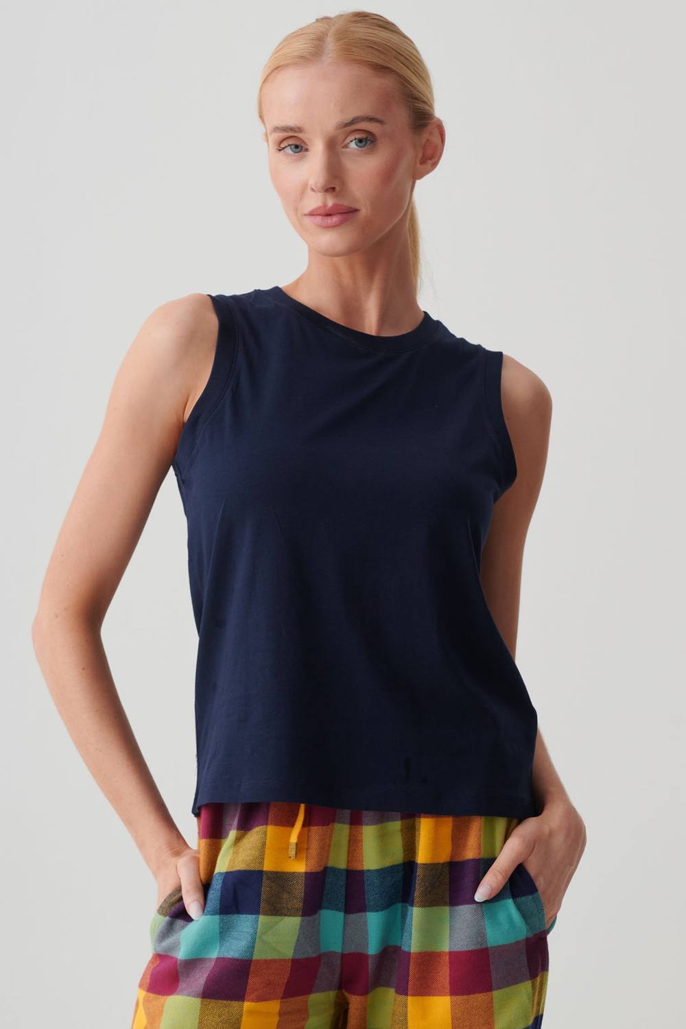British Boxers “french Navy” Cotton Tank Top British Boxers “french Navy” Cotton Tank Top