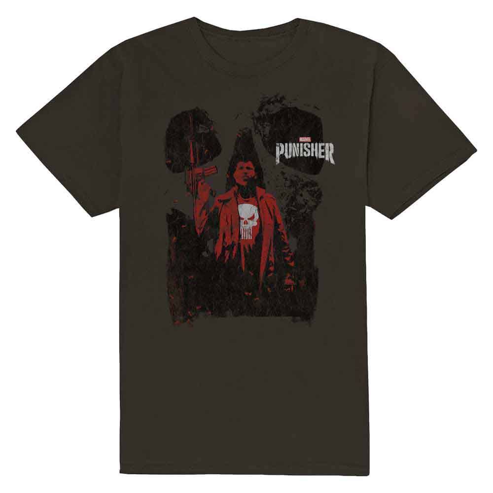 Marvel Punisher Red Outline T Shirt In Grey Marvel Punisher Red Outline T Shirt In Grey